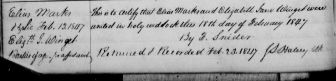 Family Marks Elias Marriage