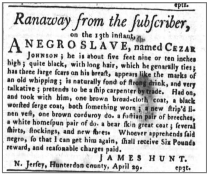 1787 Runaway Slave